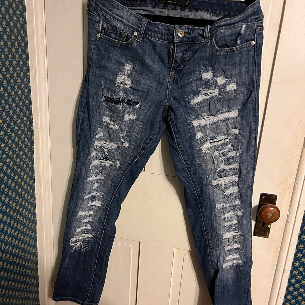 Torrid Blue Distressed Boyfriend Jeans